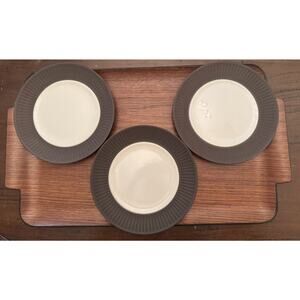 3 - Dansk FLAMESTONE Fluted IHQ Designs 7" Salad Plate(s) 1960's Denmark